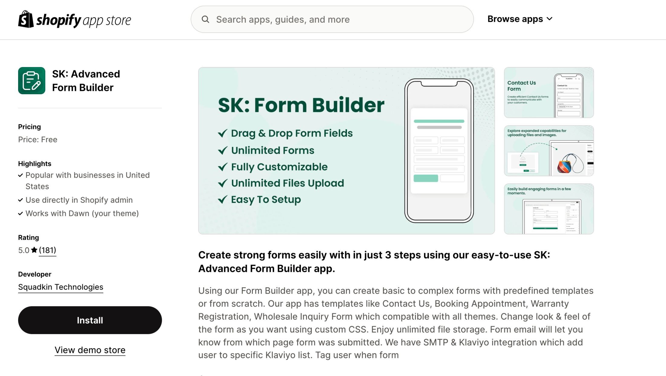 SK: Advanced Form Builder app