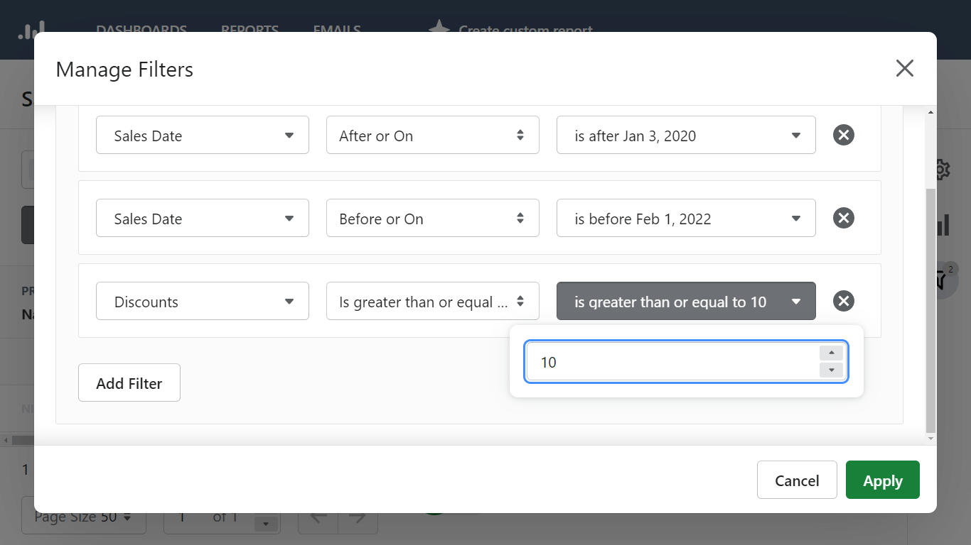 shopify sales report by product