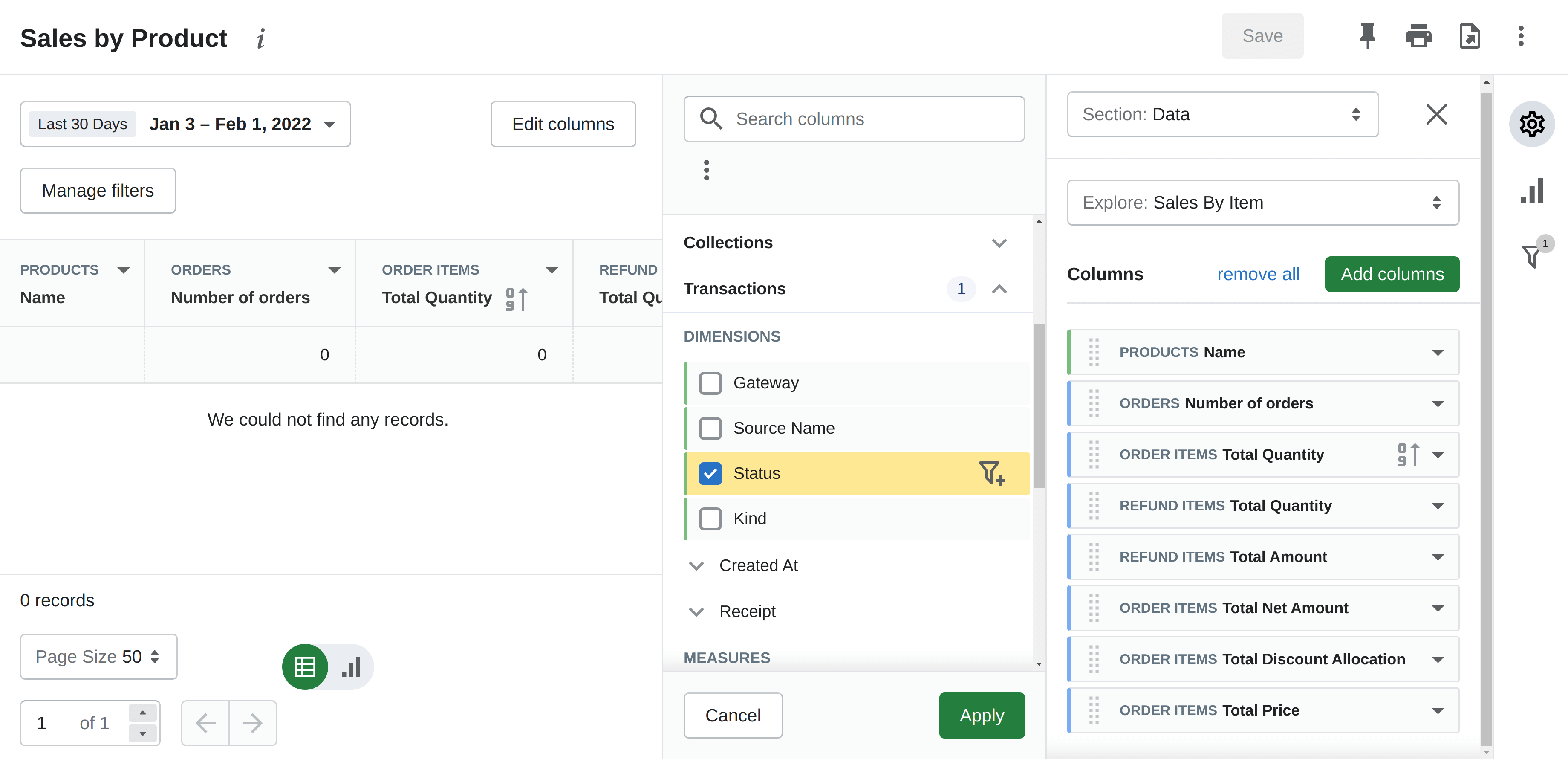 shopify sales report by product