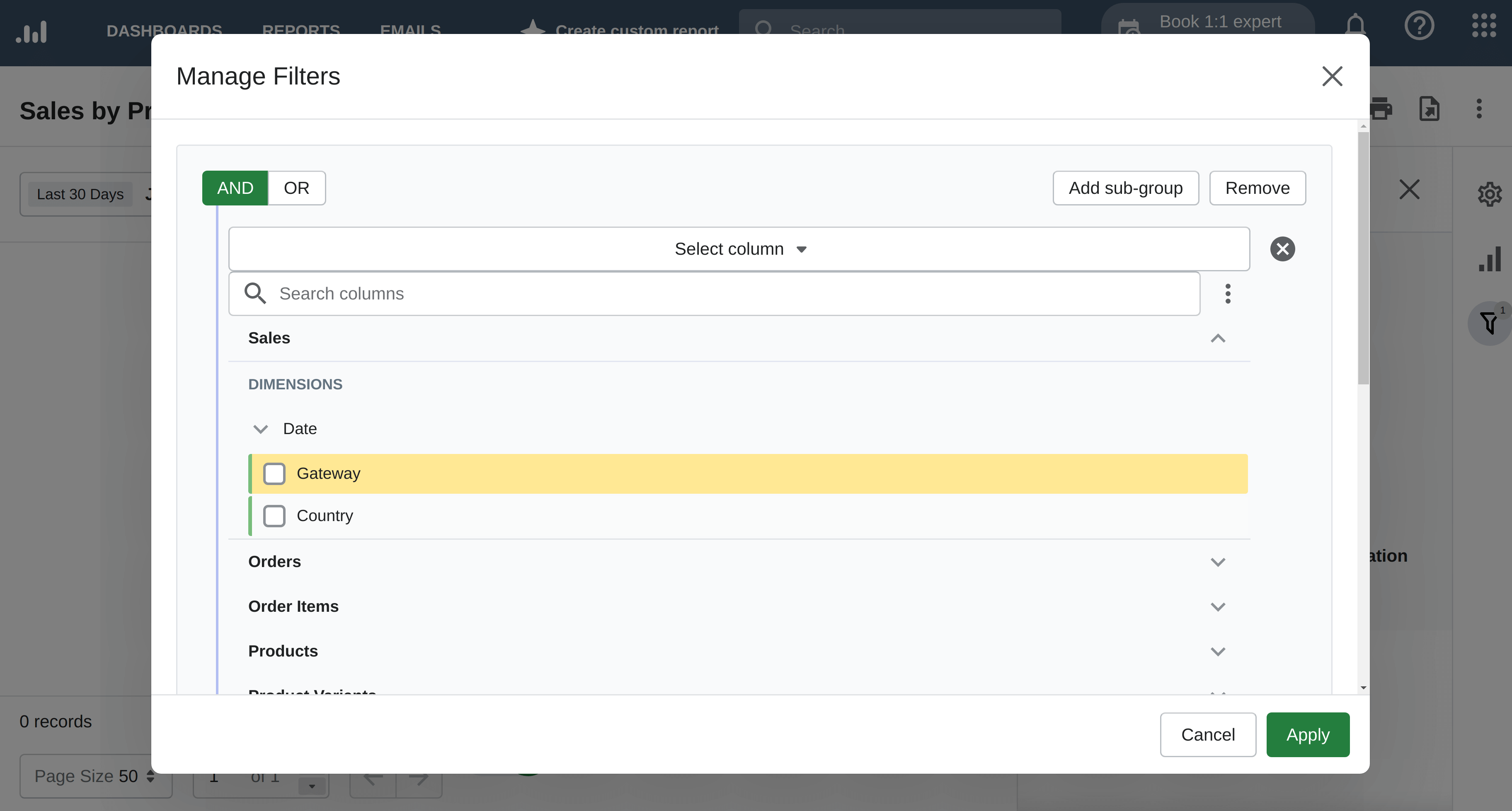 shopify sales report by product