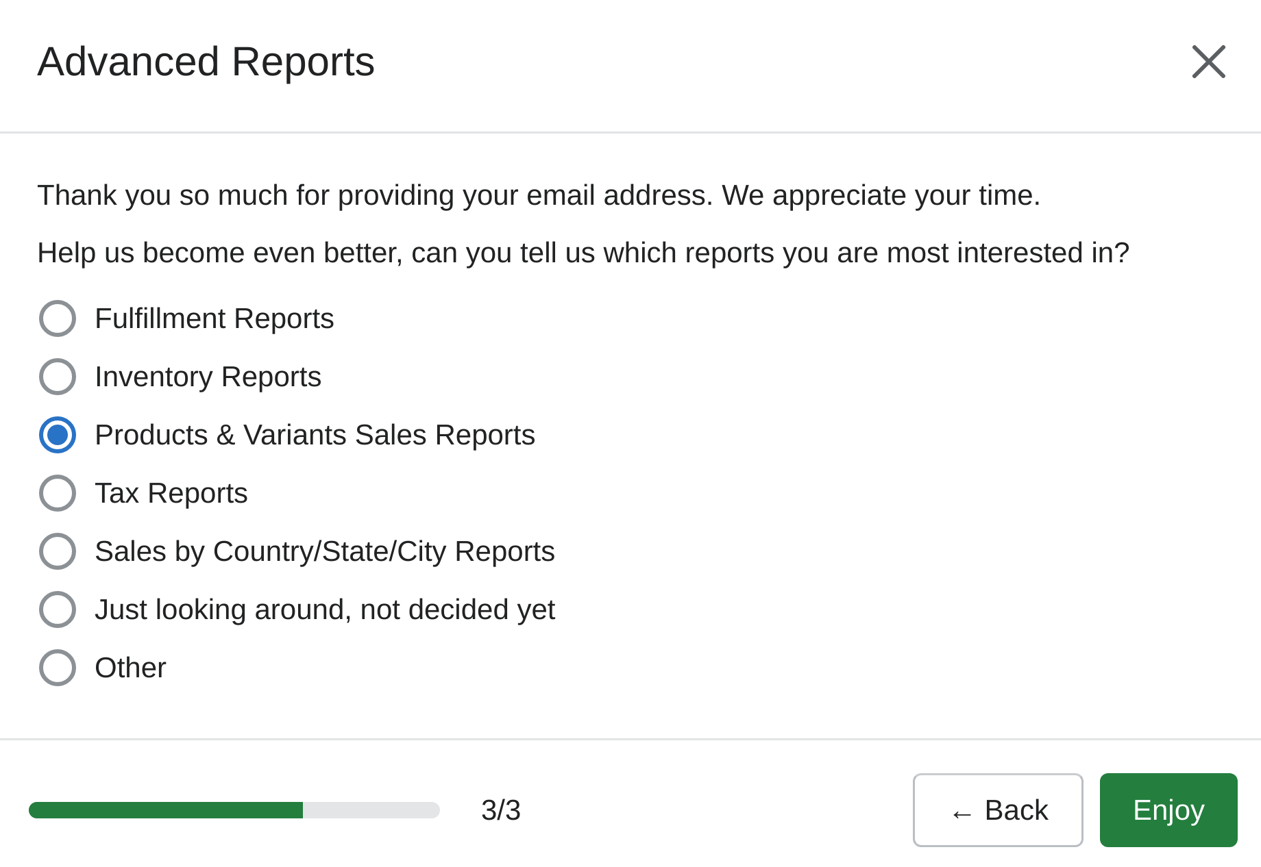 rapporto vendite shopify per prodotto