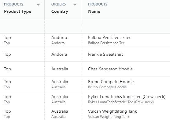 Shopify sales by product type