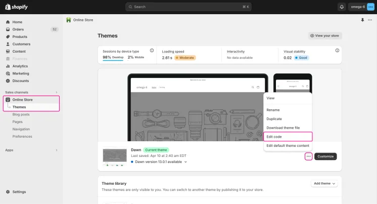 Theme bearbeiten