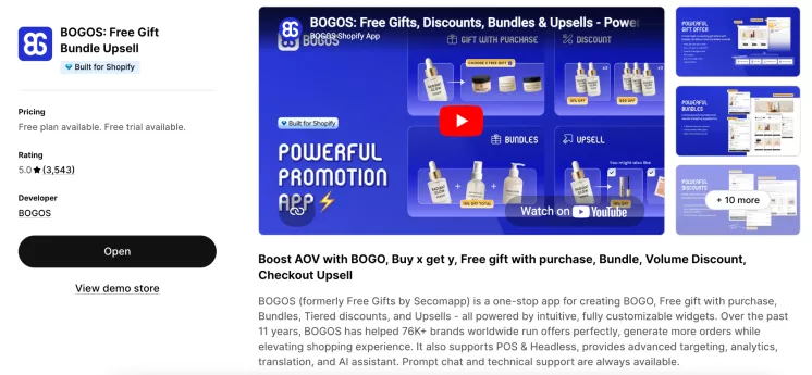BOGOS: Free Gift Bundle Upsell