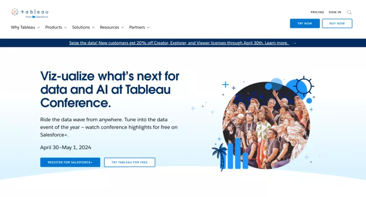 The screenshot demonstrates the interface of Tableau app