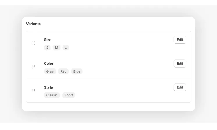 example of variants