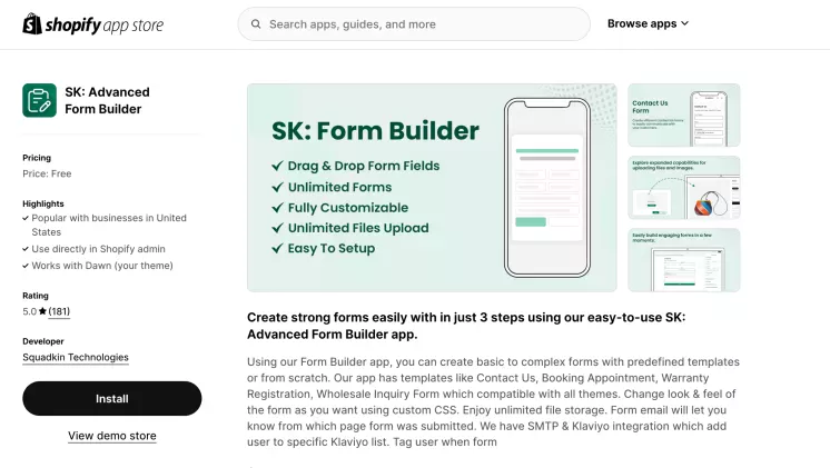 SK: Advanced Form Builder app