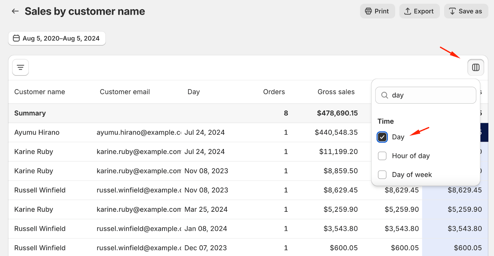 在哪里找到日期列