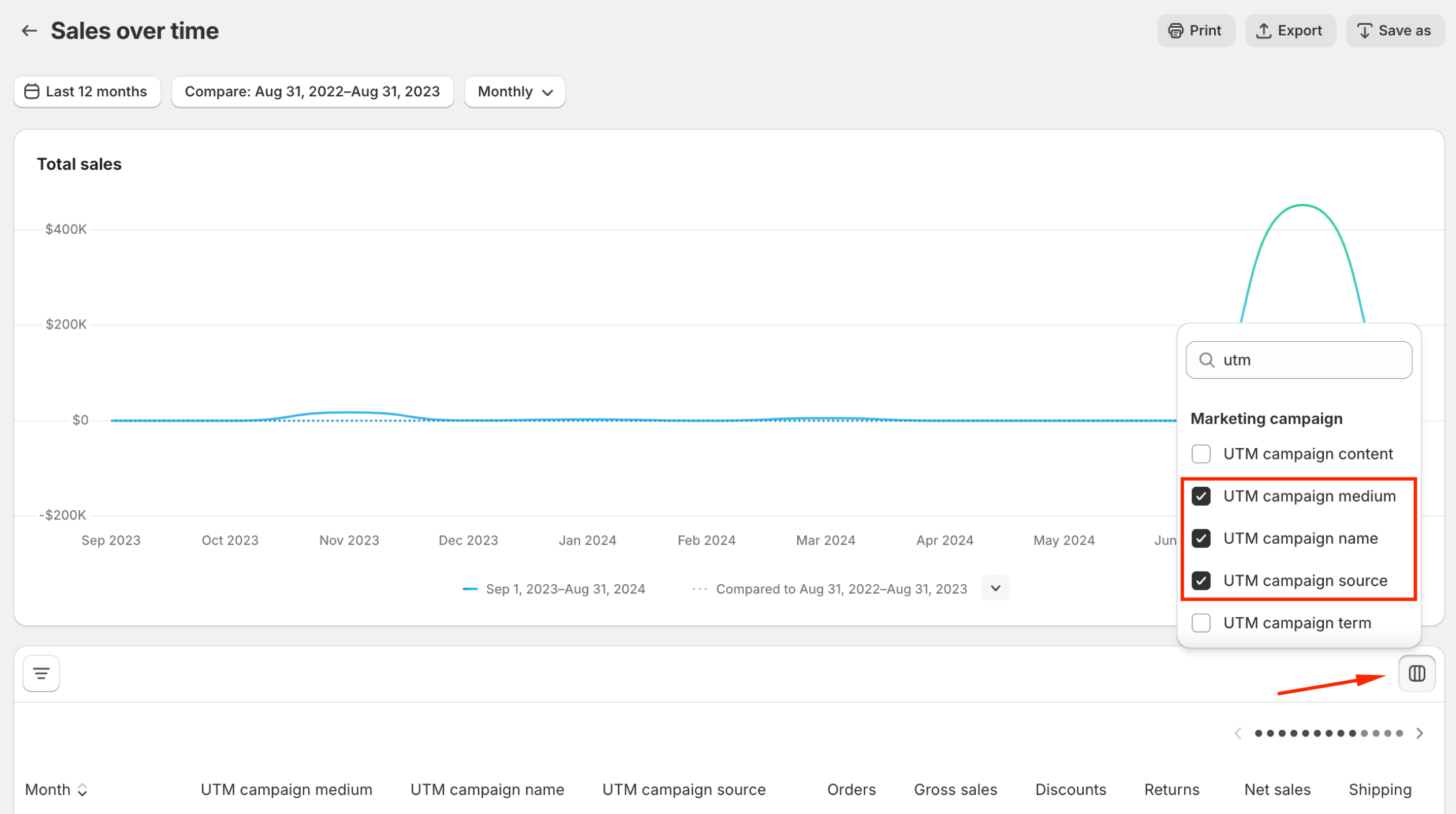 Add UTM columns