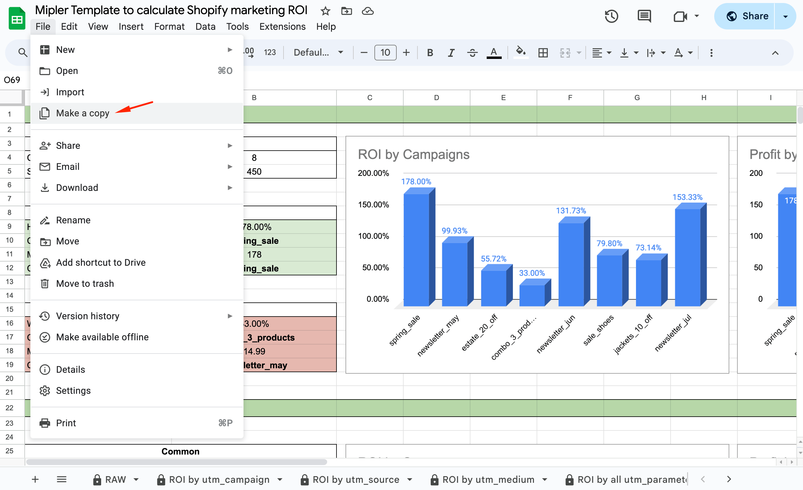 Make a copy of the template