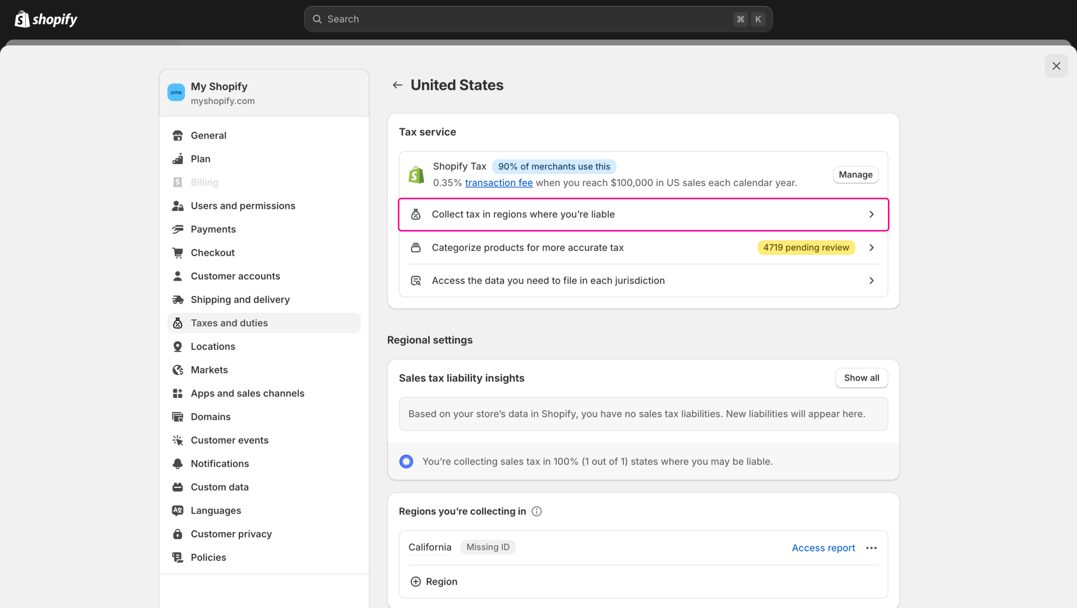 Ajustando impuestos para regiones