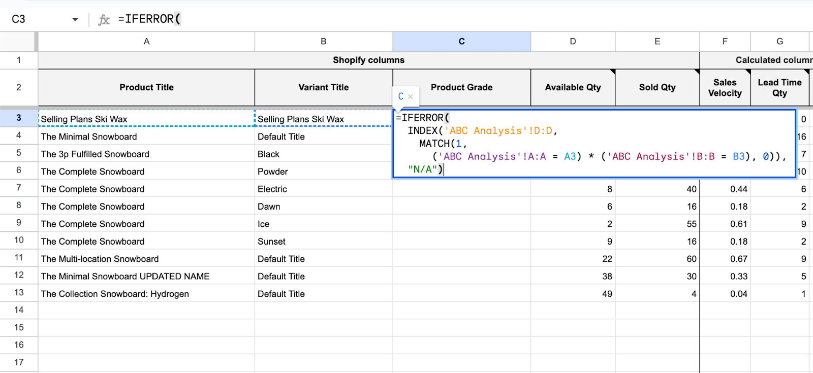 How to paste a formula